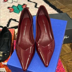 Stuart Weitzman Burgundy Patent Heels